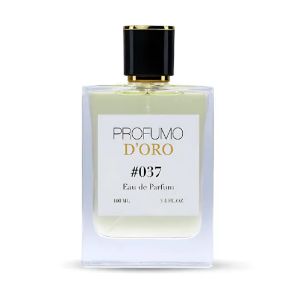 Profumo D’oro #037 – moderner Herrenflakon, Hauptansicht des sportlich-dynamischen Eau de Parfum